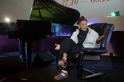 La cantante cubana Omara Portuondo, durante la presentación en 2022 del documental sobre su vida el festival In-Edit de Barcelona.