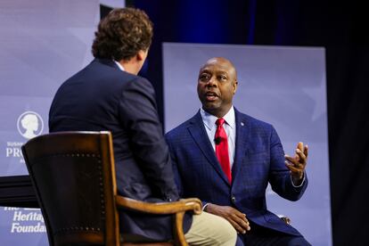 Republican U.S. presidential candidate Senator Tim Scott