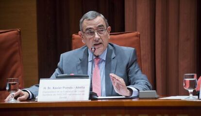 Xavier Pom&egrave;s, ayer durante su comparecencia ante la comisi&oacute;n de sanidad del Parlament.