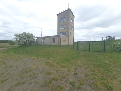 The old border control tower located in the small town of Cumbosen.