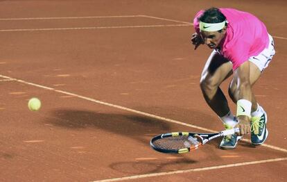 Nadal, durante el partido con Fognini. 