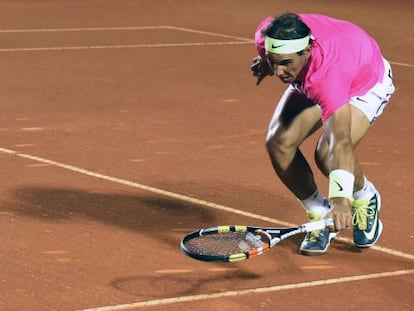 Nadal, durant el partit amb Fognini.