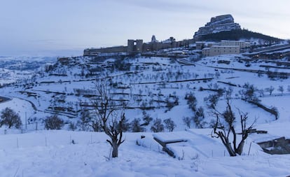 Panorámica invernal de Morella, en Castellón.