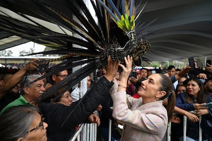 Claudia Sheinbaum en Valle de Chalco, Estado de México, el 1 de febrero de 2025.