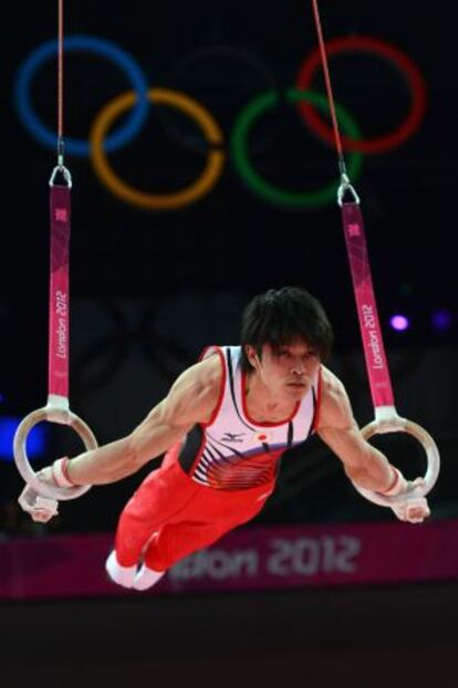 Kohei Uchimura, en las anillas.