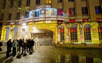 Entrada de la discoteca Berghain, en Berlín.