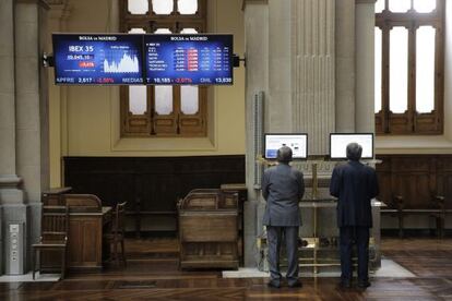 Pati d'operacions de la Borsa de Madrid.