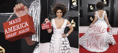 Detalles del estilismo 'muro' de Joy Villa.