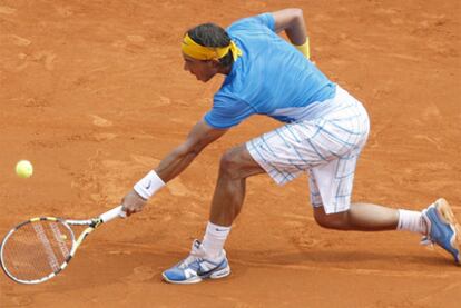 Rafa Nadal, durante el partido ante Ferrero.