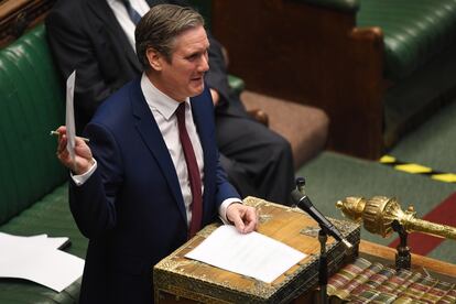 El líder laborista, Keir Starmer, en el Parlamento británico este miércoles.