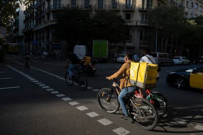 Repartidor de Glovo en Barcelona el pasado mes de septiembre.