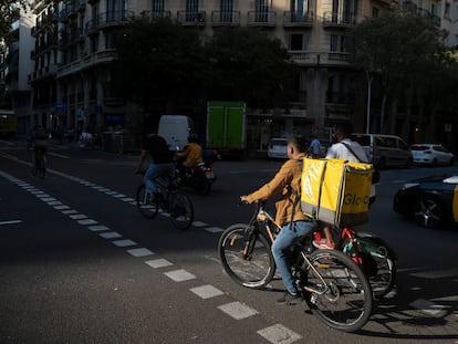 Repartidor de Glovo en Barcelona el pasado mes de septiembre.