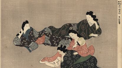 Una pintura de Masanobu Okumura (1686-1764), circa 1880.