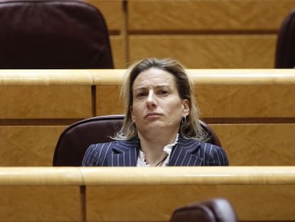 Marta Domínguez, en un pleno del Senado.