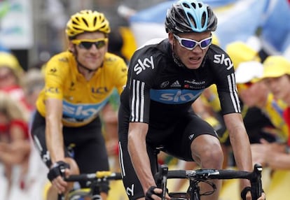 Froome y Wiggins en Peyragudes.