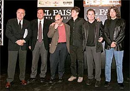 De izquierda a derecha, Joaquín García, José Antonio García, Esteban Beltrán, Javier Ojeda, Víctor Manuel y José Mercé.