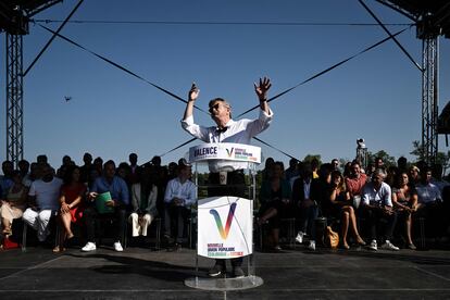 Mélenchon, este domingo en la Universidad de Verano de La Francia Insumisa. 