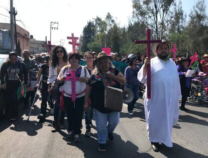 Protesta este domingo en Ecatepec.