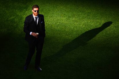 Xabi Alonso, antes de la final de la Champions en Lisboa.