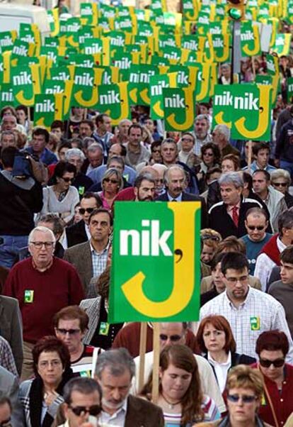 Manifestación en Hondarribia en recuerdo de Jokin, el pasado octubre.