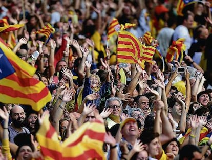 Manifestantes que participaron en la Via Catalana de 2013.