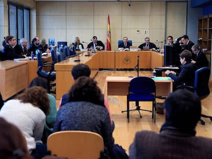 La Sala de Apelación de la Audiencia Nacional, durante la vista del 'caso Alsasua'.