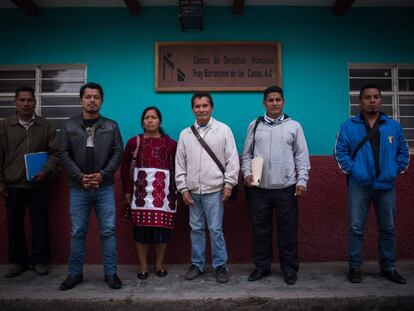 Representantes de desplazados internos de Chalchihuitan, en Chiapas. 