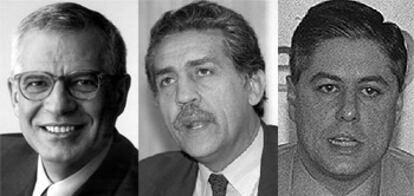 De izquierda a derecha, José Borrell, Diego López Garrido y Carlos Carnero.