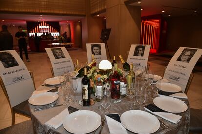 Placards representing actors are pictured at a media preview day before the 29th annual Screen Actors Guild Awards on Thursday, Feb. 23, 2023, at Fairmont Century Plaza in Los Angeles.