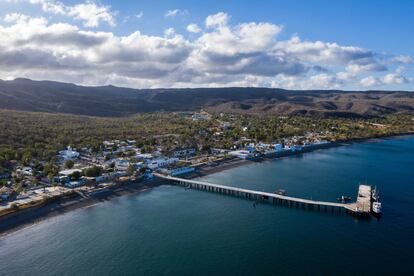 El muelle de Islas Marías a vista de dron.