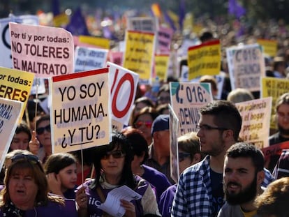 Una manifestación en Madrid contra la violencia machista.