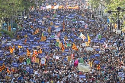 Manifestación contra los atentados yihadistas en Cataluña.