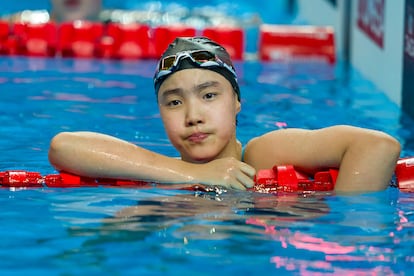 Yu Zidi at the Singapore 2025 World Aquatics Championships.