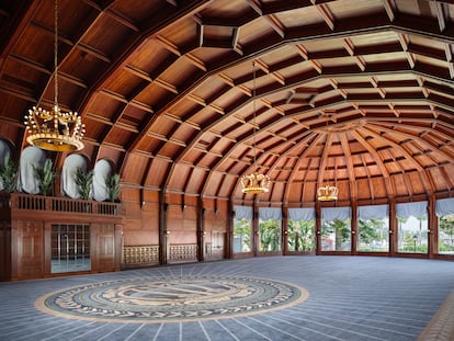 El salón del trono o 'Crown Room', el salón de eventos principal del hotel del Coronado, donde se han celebrado desde bodas a banquetes presidenciales.