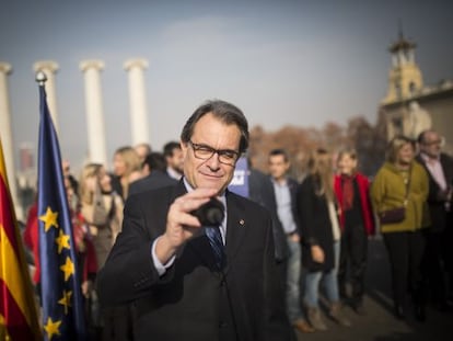 Artur Mas durante el acto en Montjuic.