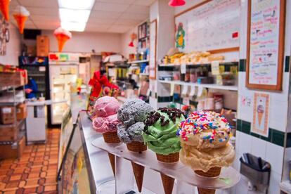 Y una sorpresa en Chinatown: los helados de la Original Chinatown Ice Cream Gactory. Los hay de té verde, de jengibre de lichi, de fruta de la pasion…