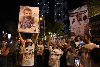 Manifestación por la liberación de los rehenes israelíes, el sábado en Tel Aviv. 