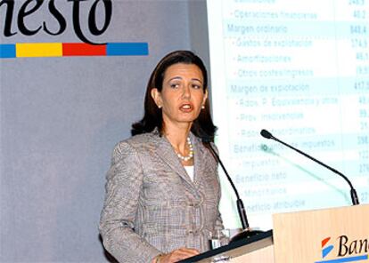 Ana Patricia Botín, durante la presentación hoy de los resultados de la entidad.