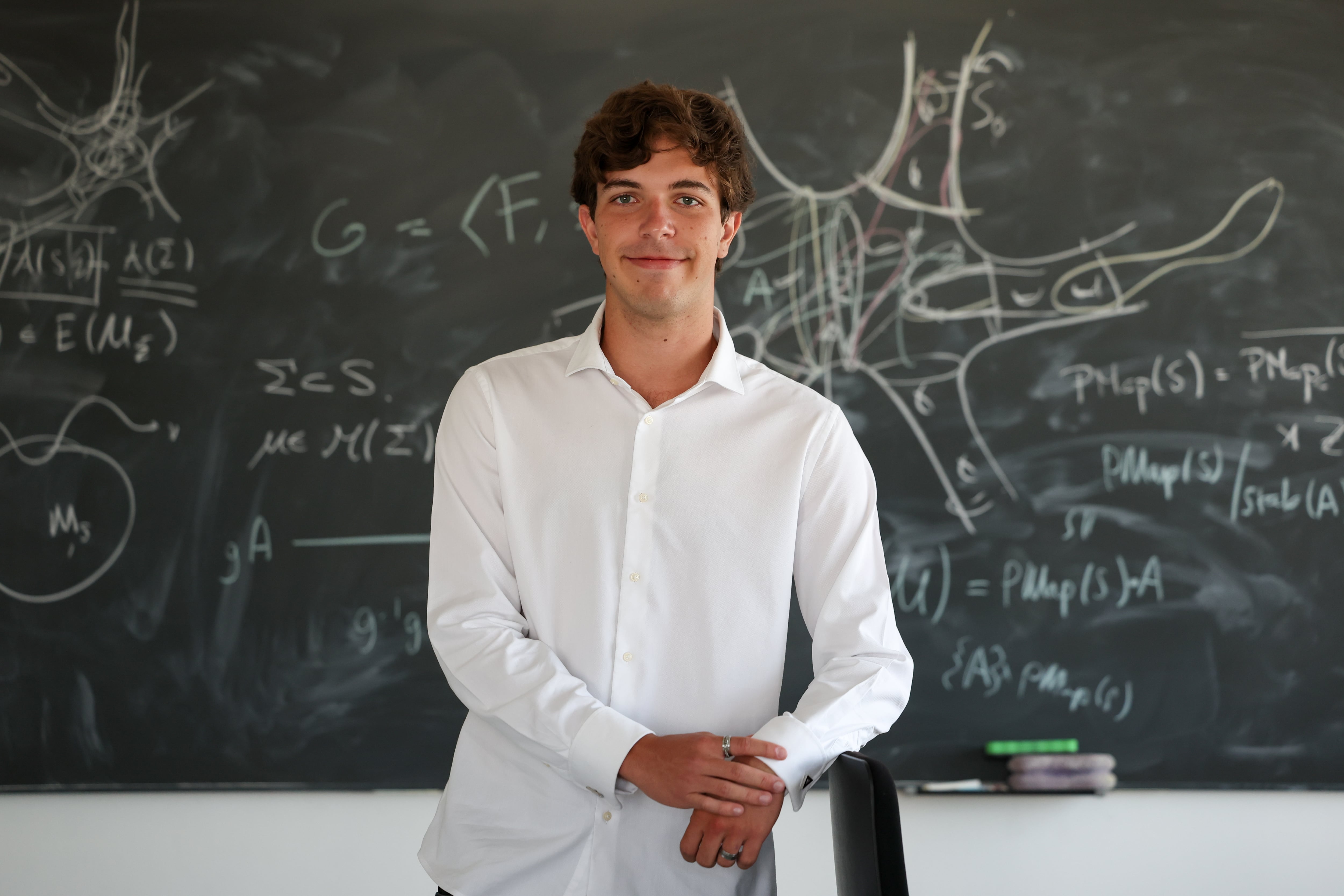 El estudiante Justo Juan Salcedo Otero, en el Instituto de Ciencias Matematicas, en Madrid a 21 de abril de 2026.