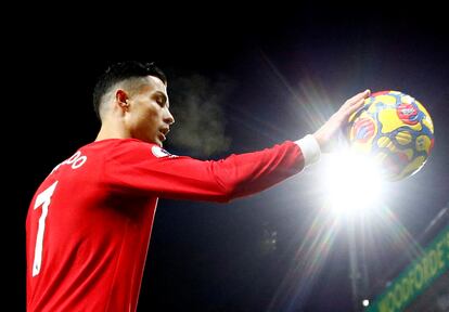 Cristiano Ronaldo, durante el último encuentro disputado por el Manchester United ante el Norwich.