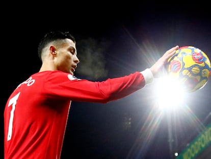 Cristiano Ronaldo, durante el último encuentro disputado por el Manchester United ante el Norwich.