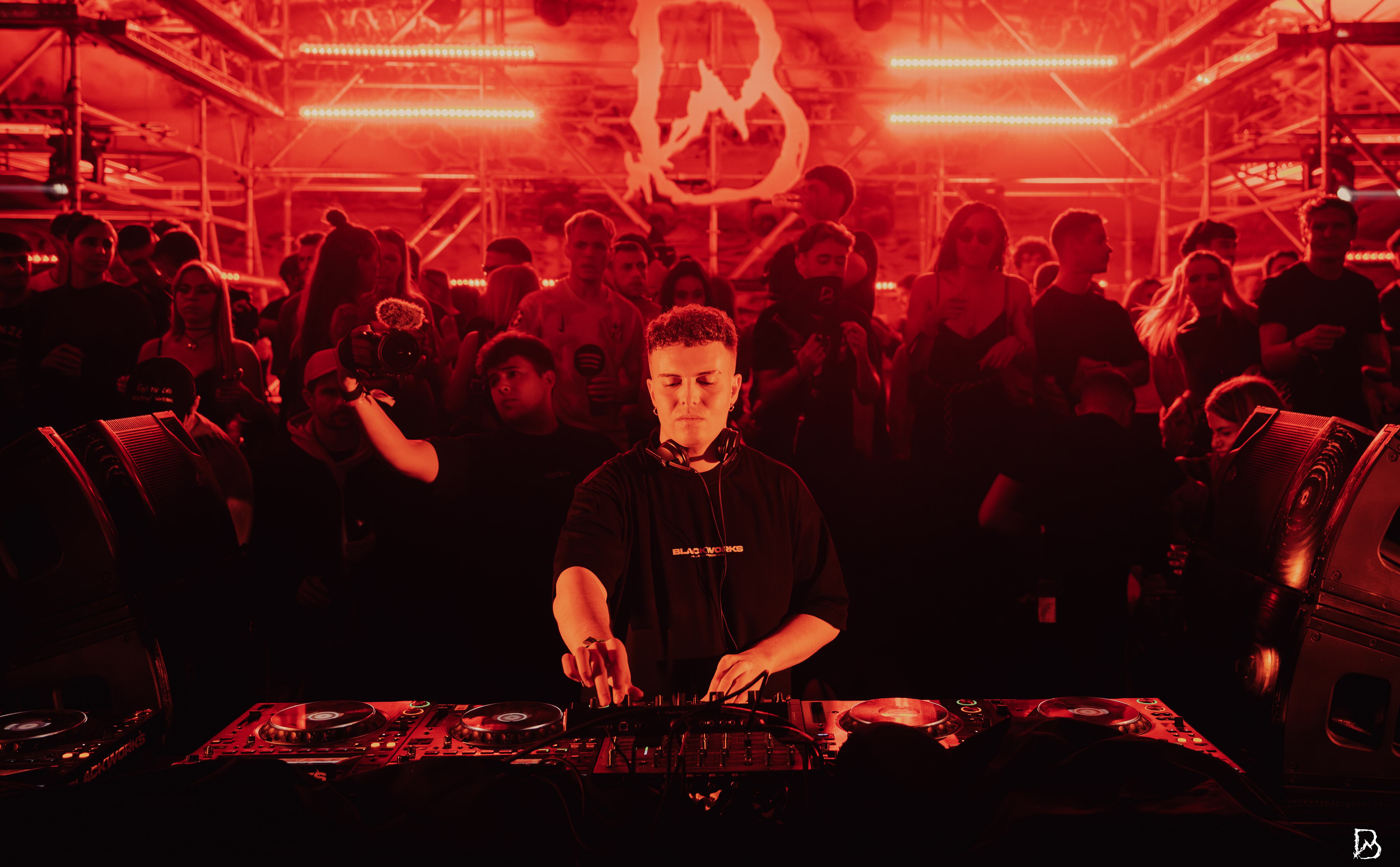 Daniel Novoa en un evento de Blackworks en Valencia.