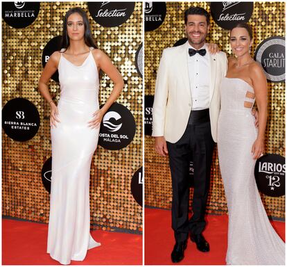 Victoria Federica y la actriz Paula Echevarría y su pareja, Miguel Torres, en el 'photocall' de la Gala Starlite 2023, el 13 de agosto en Marbella.