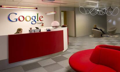 Entrada a las oficinas de Google en España.