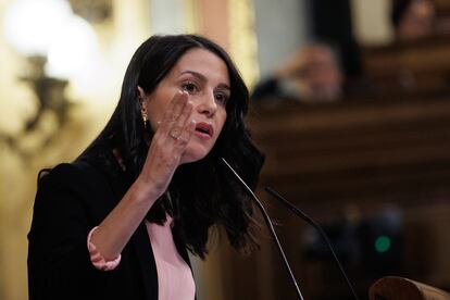 Inés Arrimadas, el pasado jueves, en el Congreso.