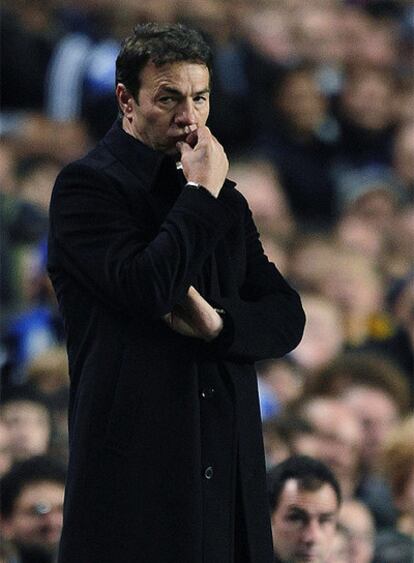 El técnico rojiblanco, durante el partido de Liga de Campeones ante el Chelsea