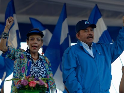 El presidente de Nicaragua, Daniel Ortega, y su esposa, Rosario Murillo, en septiembre de 2018.