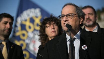 Quim Torra, en l'ofrena floral a Francesc Macià.