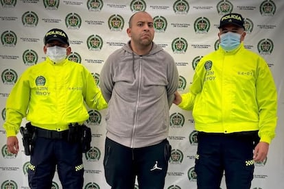 Dayonis Orozco Castillo en custodia de la Policía Nacional de Colombia, este 23 de abril.