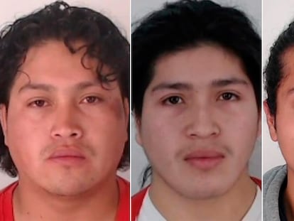 Los hermanos Felipe Antonio, Yeferson y Tomás Antihuen Santi